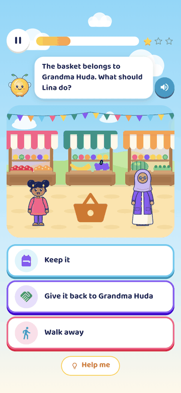 A kindness choice: give the basket back to Grandma Huda